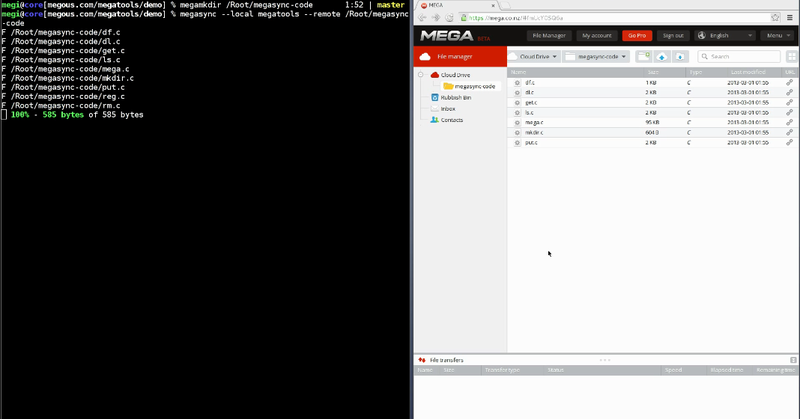 Command-line tools for mega.co.nz